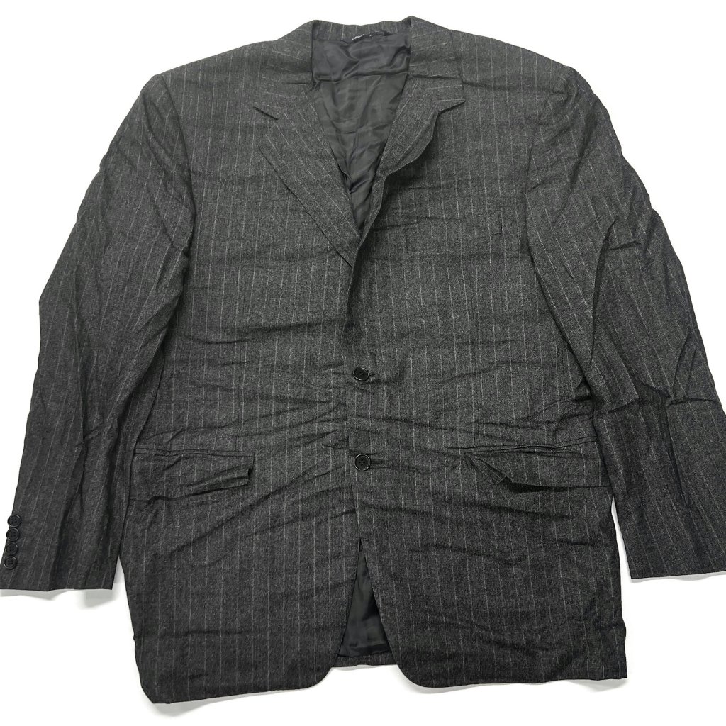 Canali Suit Jacket Mens 40r Gray Striped Super 120s Wool Blazer Sport Coat